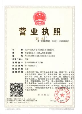 武漢中谷高科電子系統(tǒng)工程 專業(yè)技術(shù)服務(wù)與軟件開發(fā)資質(zhì)
